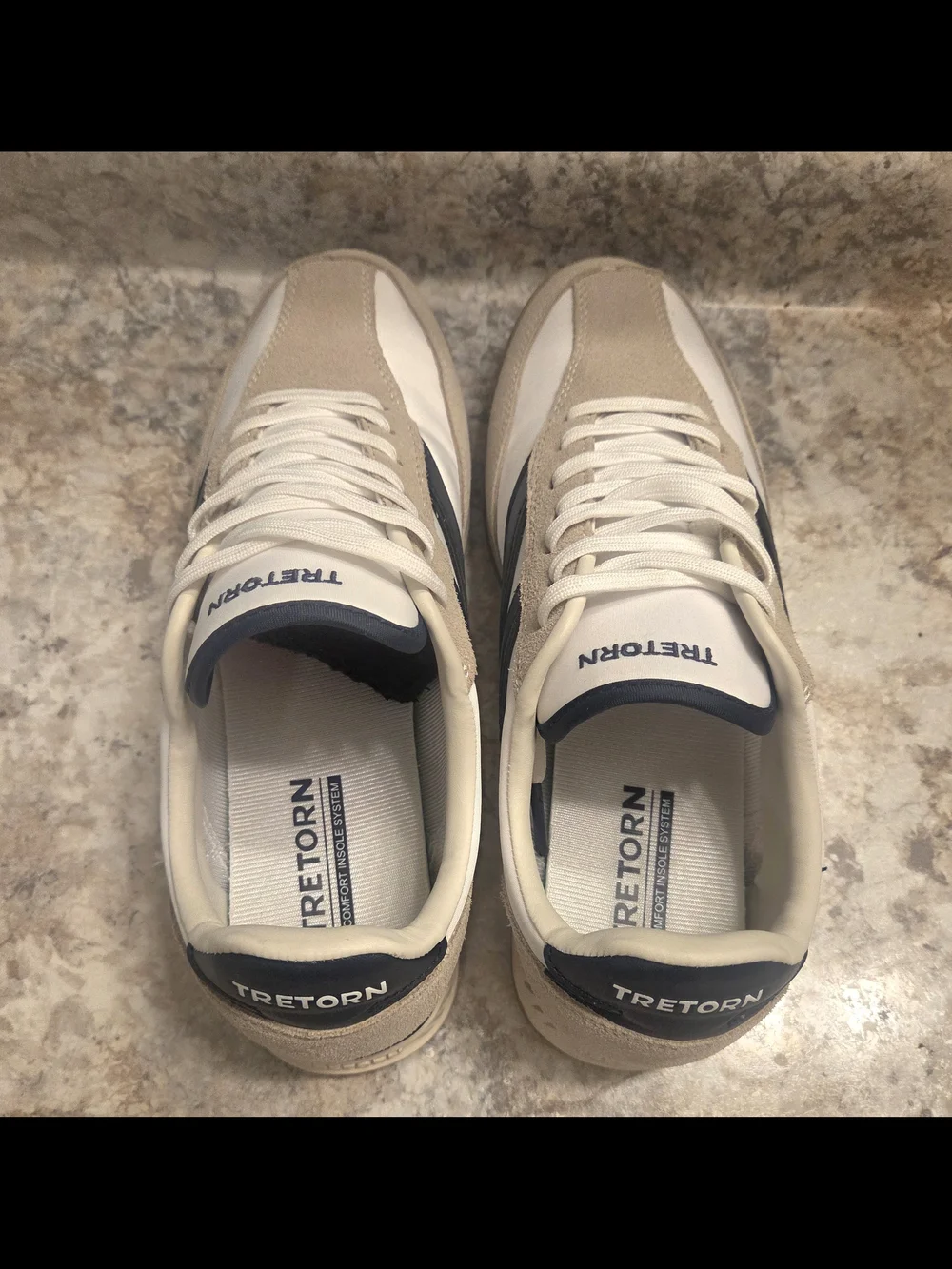 Tretorn Women's Classic Suede Leather Sneakers - White & Beige